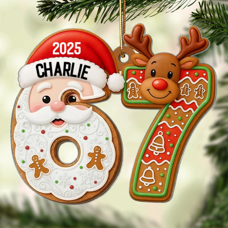 Custom Six Seven Santa Christmas - Personalized Acrylic Ornament - Funny Teen Slang Ornament, Gen Z Teenager Tween Ornament, Christmas Gifts