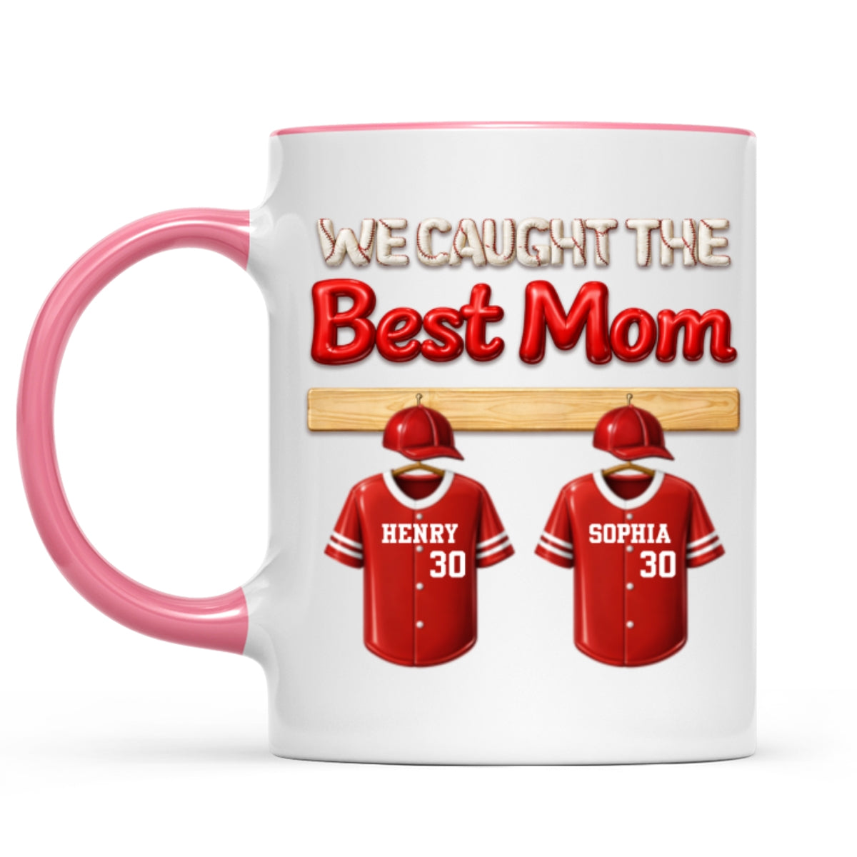 We Caught The Best Mom Baseball Kids - Personalized Mug - Heartfelt Gift For Baseball Mom, Gift For Wife