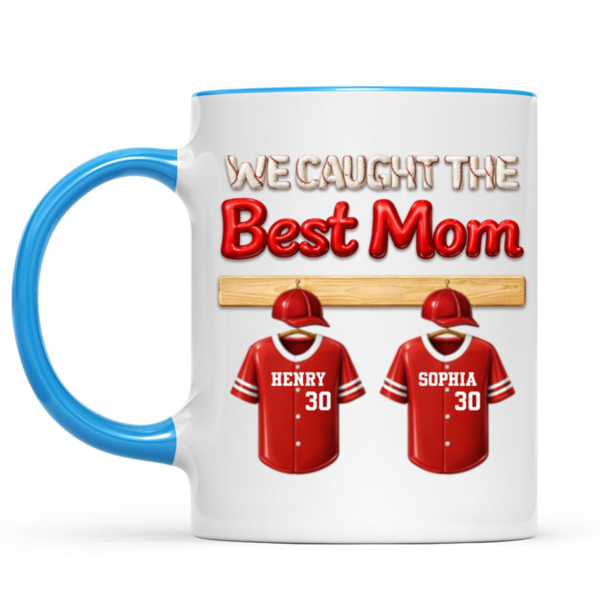 We Caught The Best Mom Baseball Kids - Personalized Mug - Heartfelt Gift For Baseball Mom, Gift For Wife