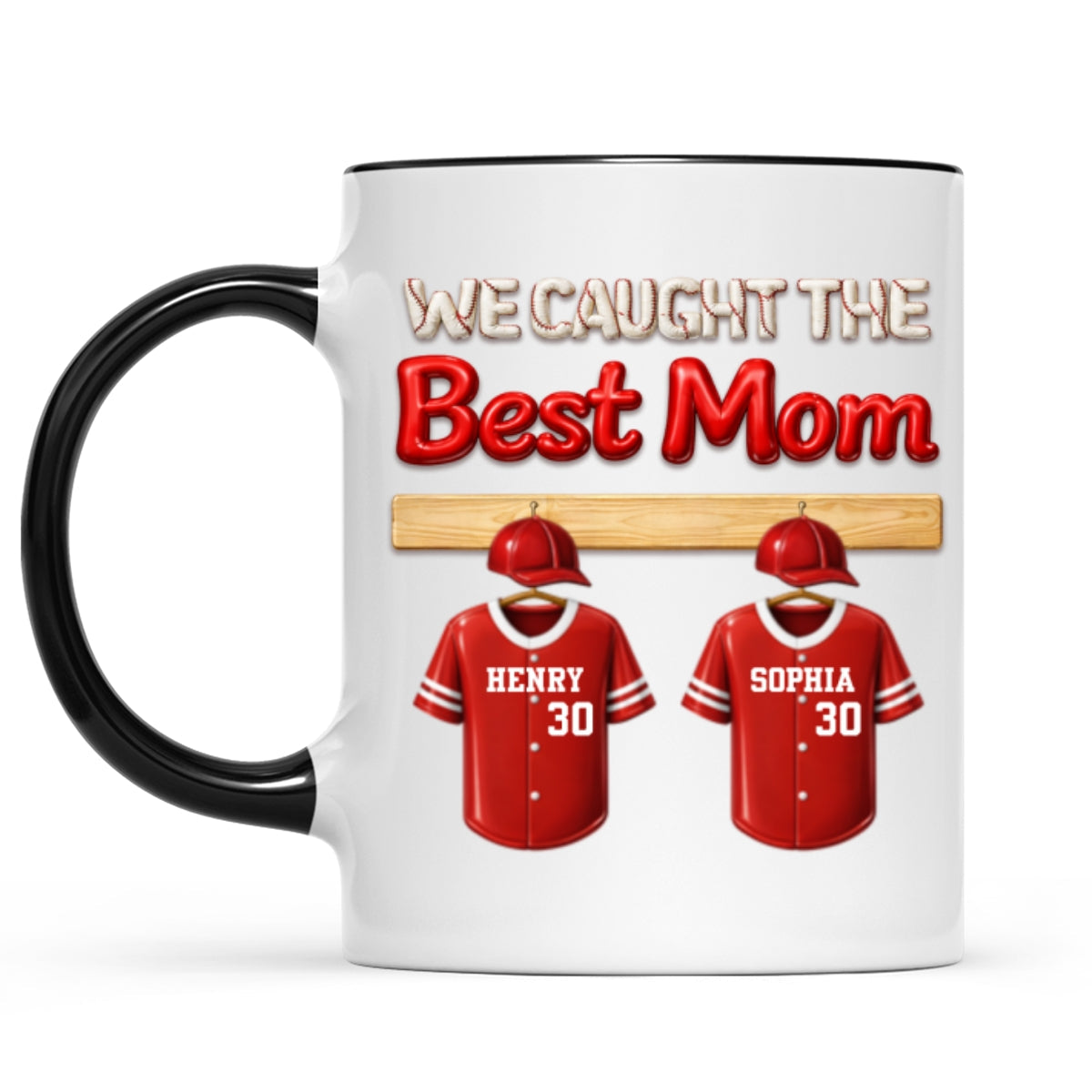We Caught The Best Mom Baseball Kids - Personalized Mug - Heartfelt Gift For Baseball Mom, Gift For Wife