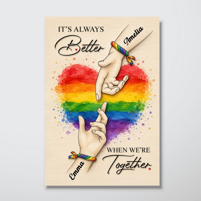 It's Always Better When We're Together - Personalized Poster - Gift For Couple, Happy Pride Month