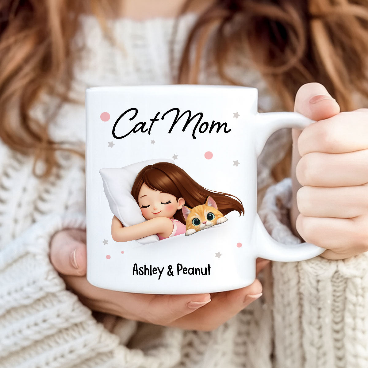 Cat Mom - Personalized Mug - Mother's Day Gift for Wife, Girlfriend, Daughter, Sister