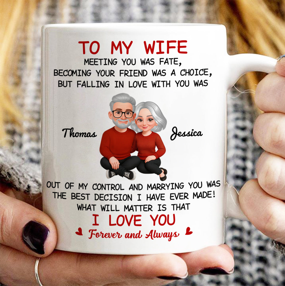 To My Wife My Husband Meeting You Was Fate - Personalized Mug - Gift For Couple, Gift For Him, For Her