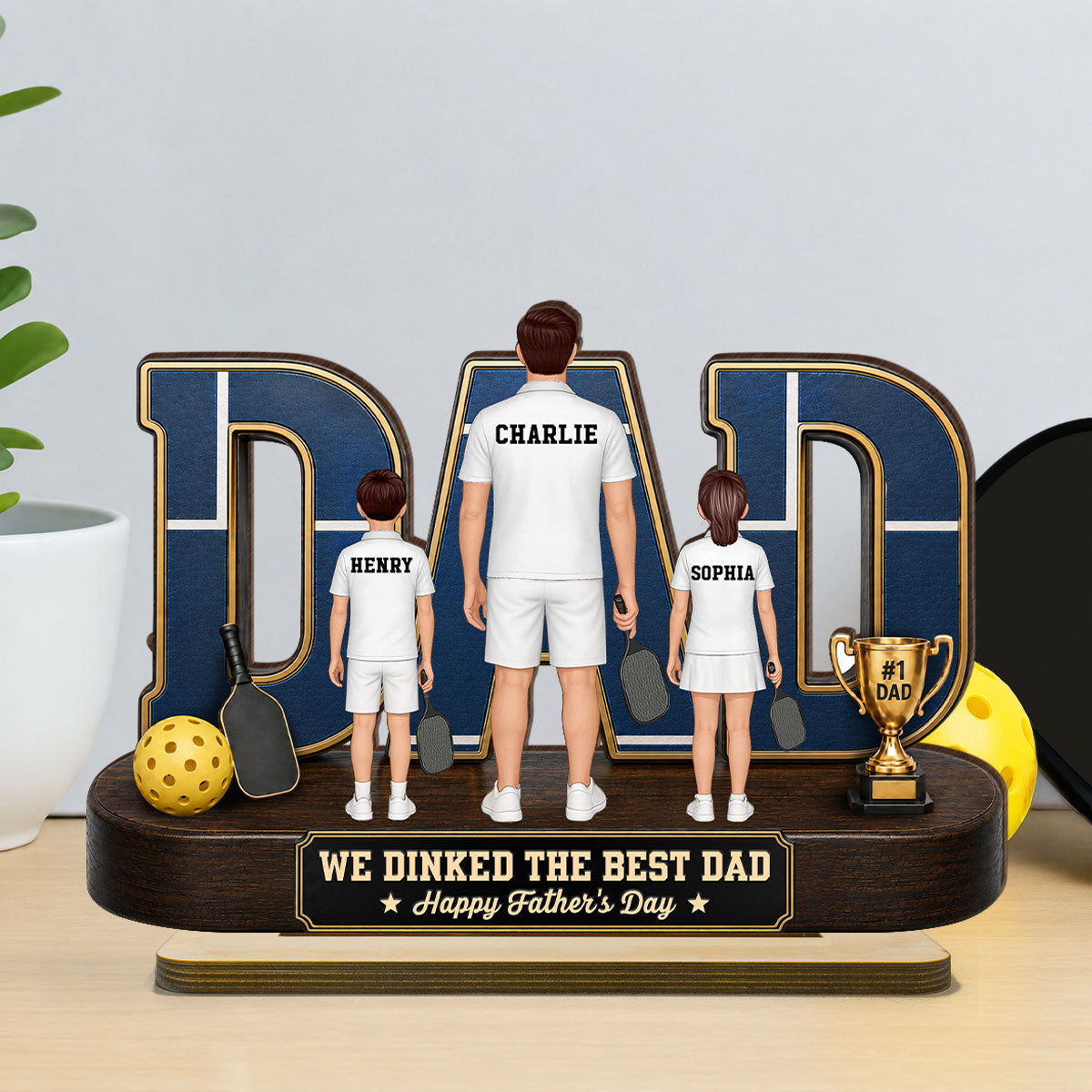 Pickleball Dad Legend We Dinked The Best Dad - Personalized 2-Layered Wooden Plaque -  Gift For Dad, Husband Pickleball Lovers