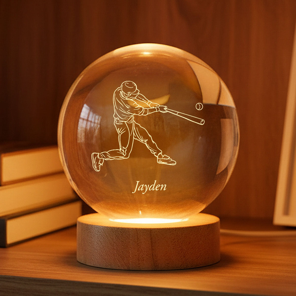 Sport Lover 3D Illusion Art - Personalized Crystal Ball LED Night Light - Gift For Sport Lover Baseball, Football, Gymnastics, Volleyball, Soccer