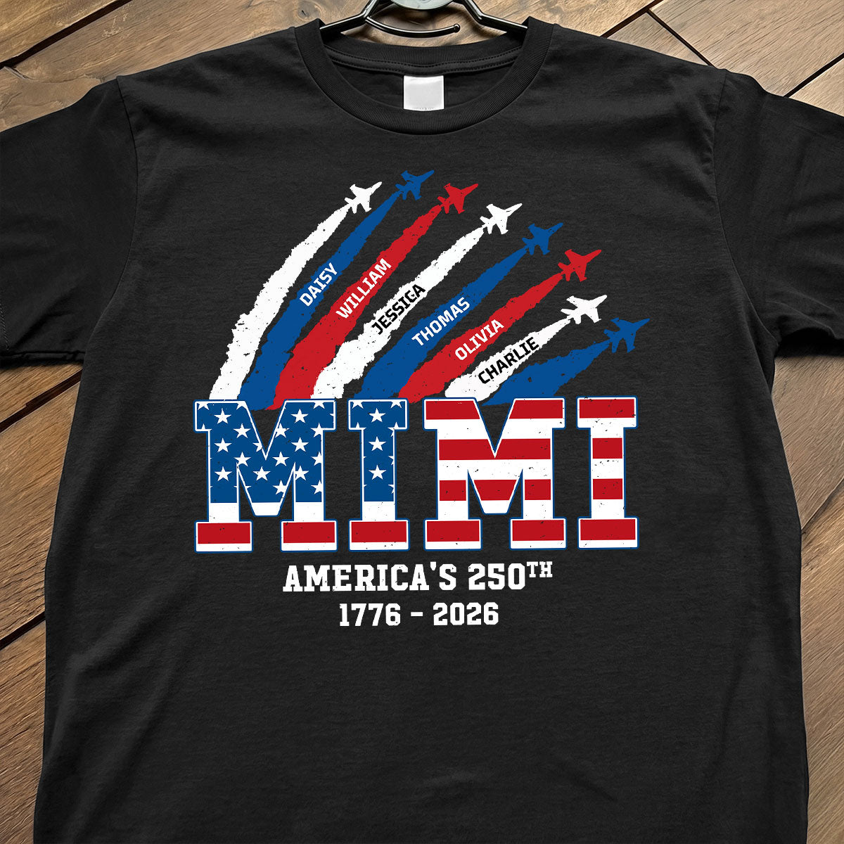 Proud Mom Grandma Nation Flag American 250th Anniversary - Personalized Shirt - Gift For Mom, Grandma