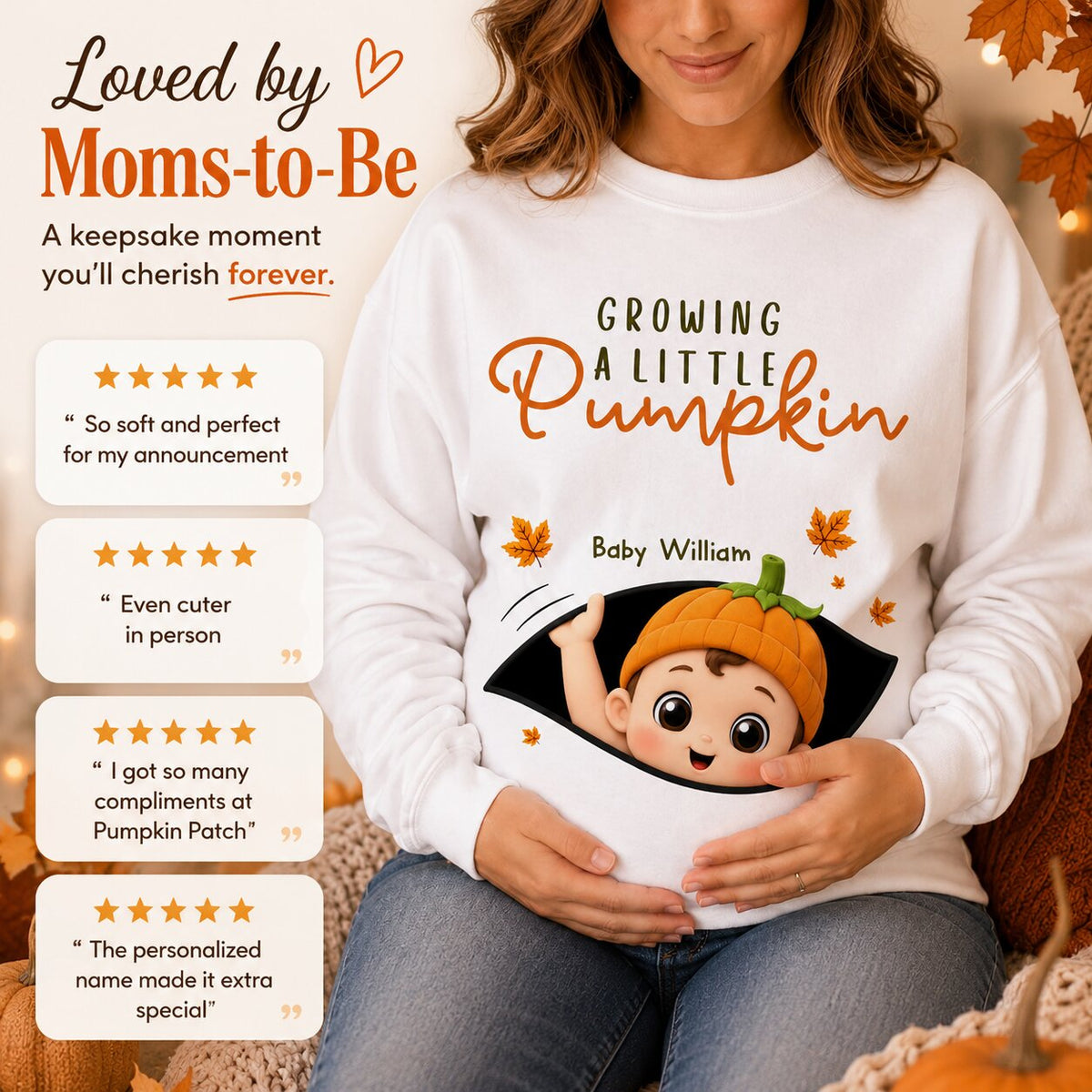 Trending Baby Pumpkin - Personalized Shirt - Fall Season Gift For Wife, Daughter - Pregnancy Announcement