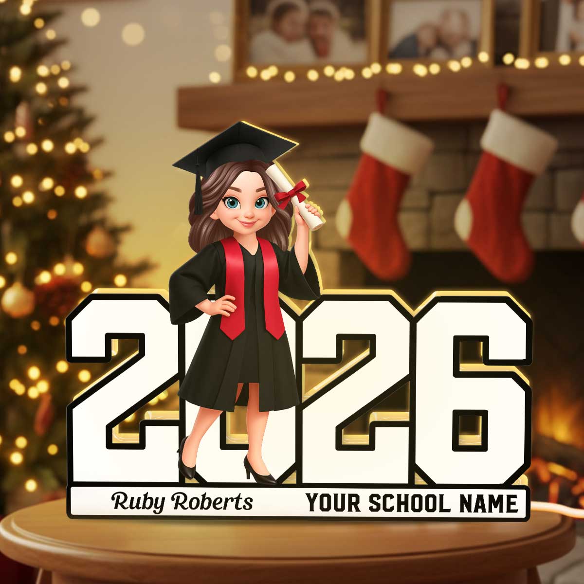Graduation Senior Class Of Year - Personalized Light Box - Christmas Gift For Graduates