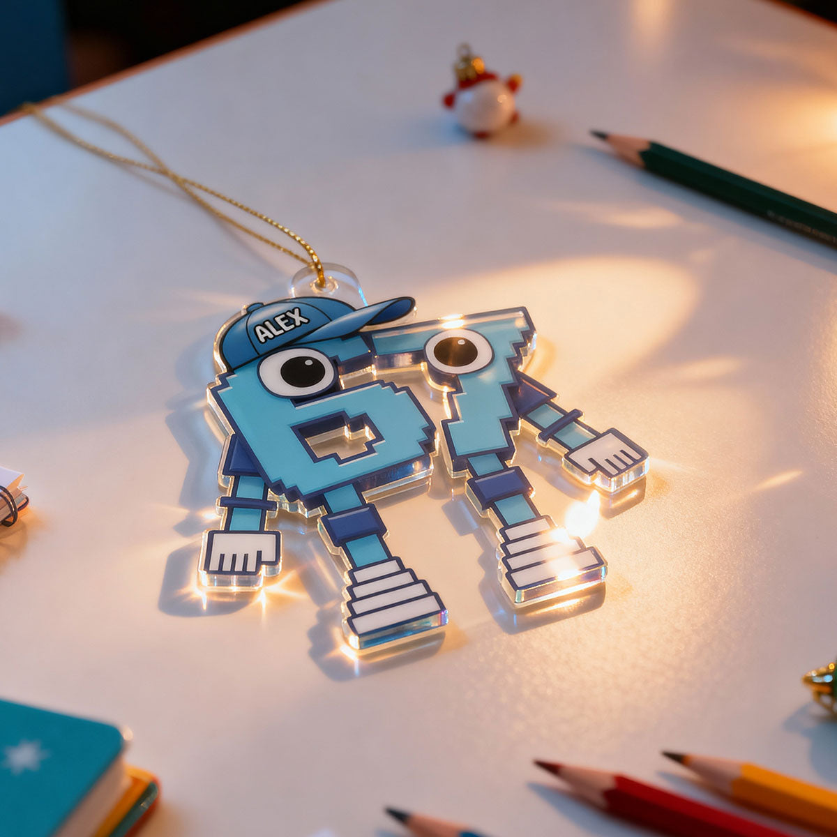 3D Effect 67 Brain Rot Christmas Ornament – Personalize Funny Roblox Style Kid Gift
