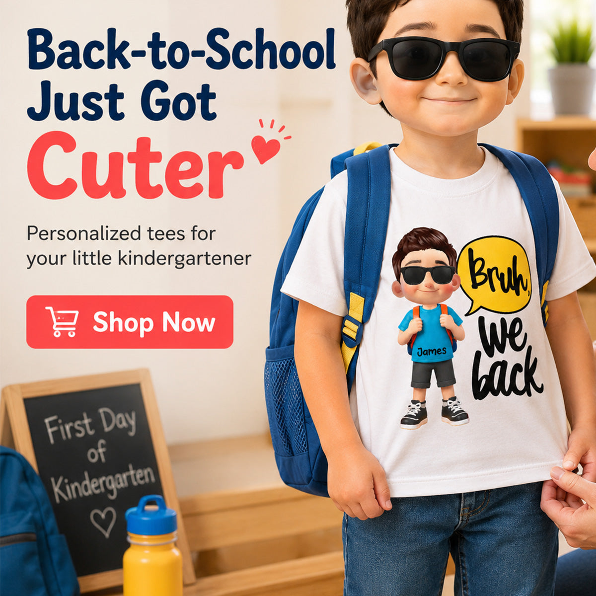 Bruh We Back Cute Kid - Personalized Shirt - Back To School Gift