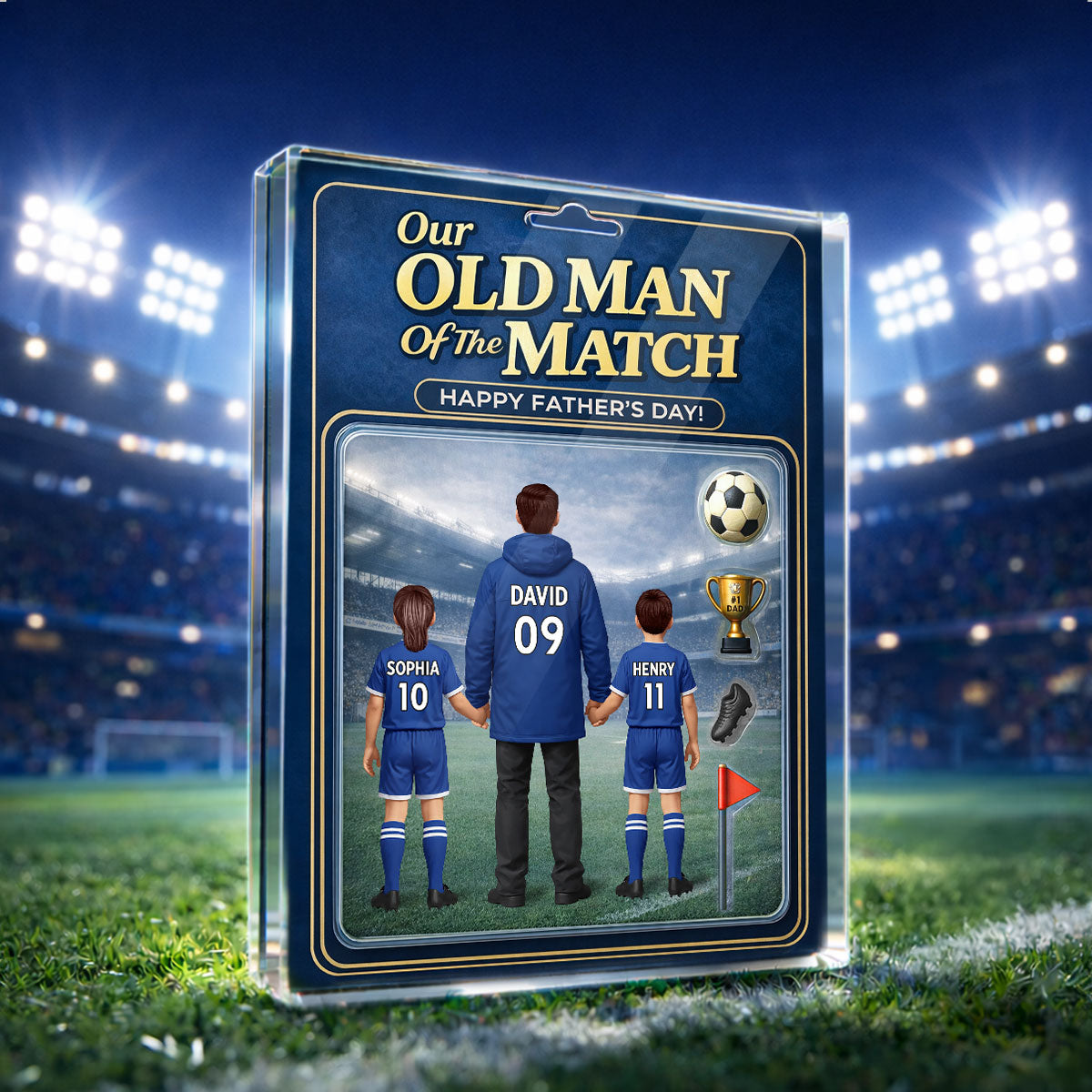My Old Man Of The Match - Personalised Acrylic Block Plaque - UK  Gift For Football Dad