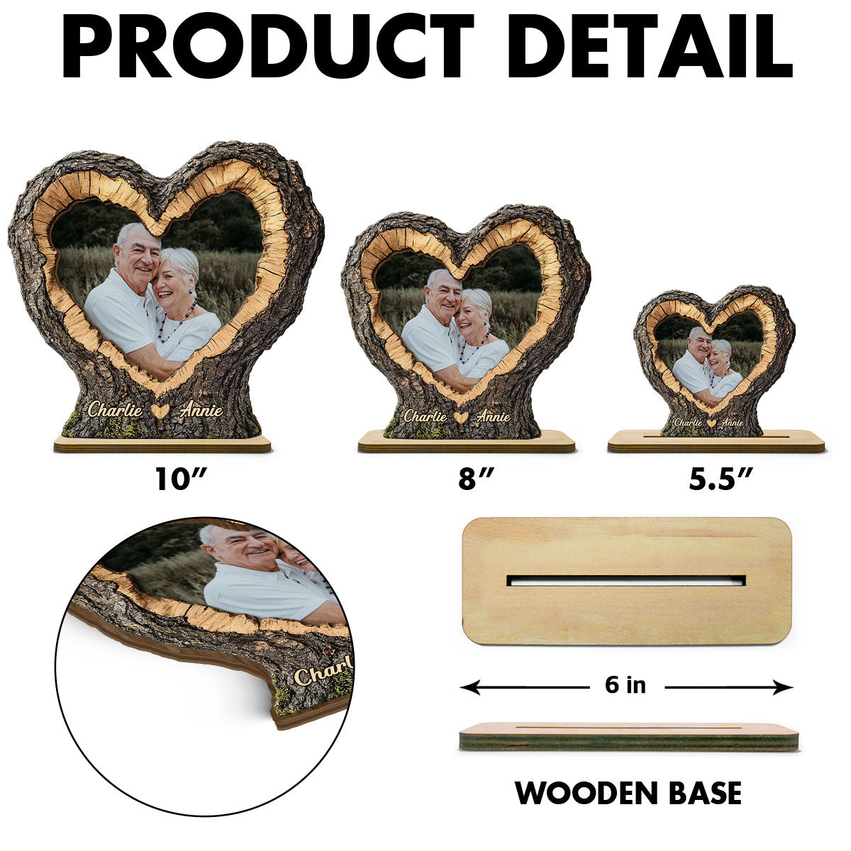 Couple Custom Photo In Heart Carved Tree 2D Flat - Personalized 2-Layered Wooden Plaque - Anniversary Gift, Valentine's Gift For Him, For Her