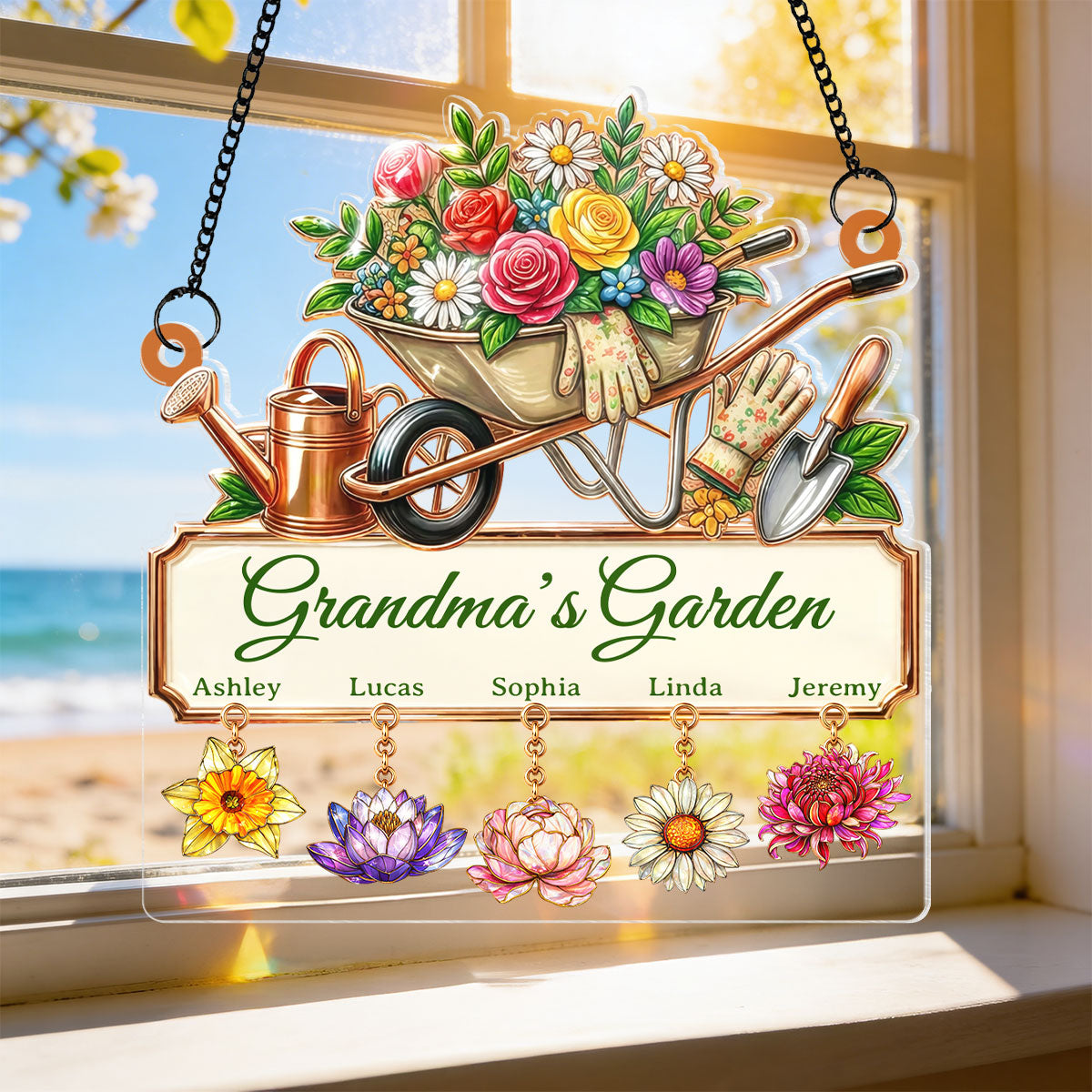 Grandma's Garden Custom Birth Flower - Personalized Suncatcher - Mother's Day Gift for Mom, Grandma