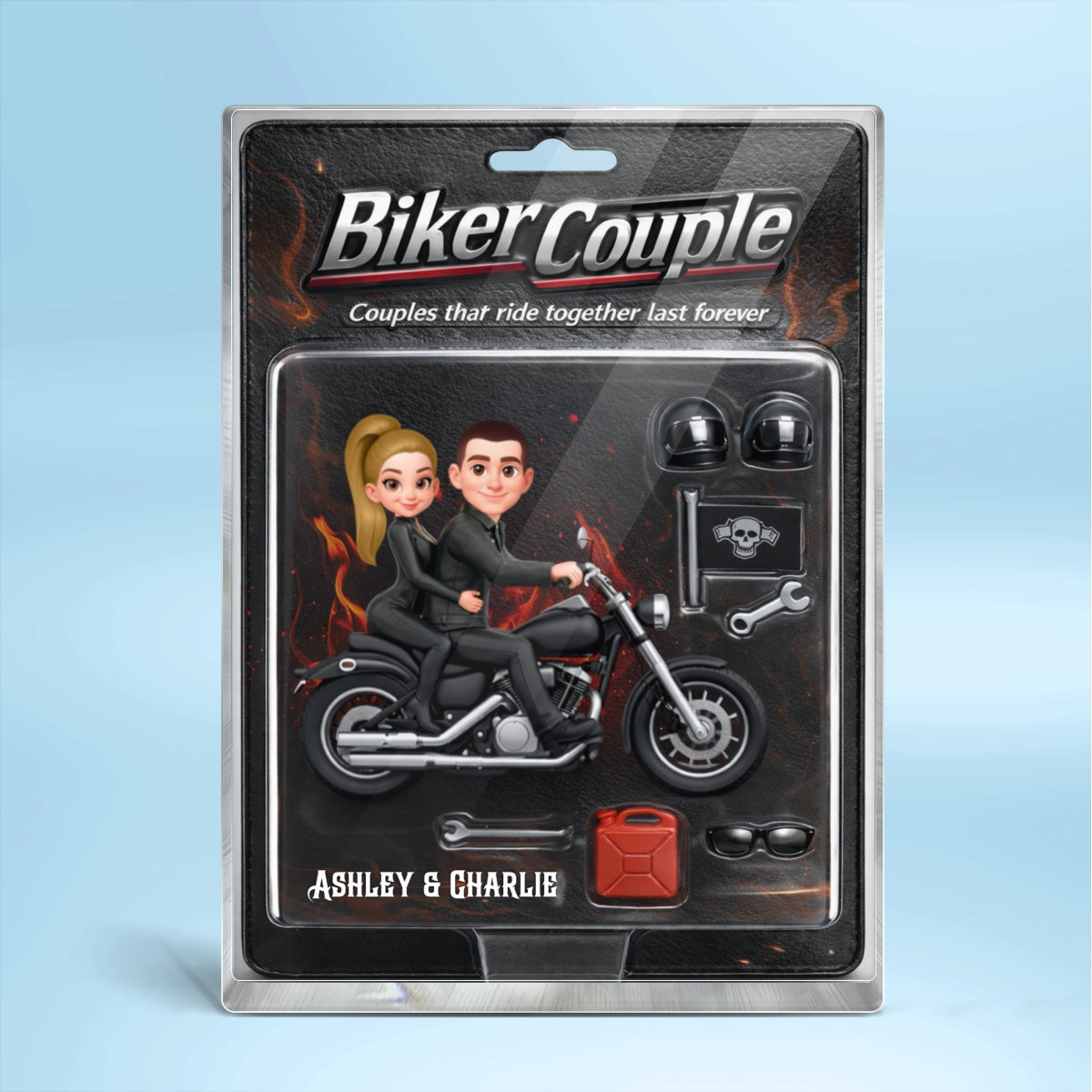 Couples That Ride Together Last Forever, Custom Action Figure Biker Couple - Personalized Acrylic Block Plaque