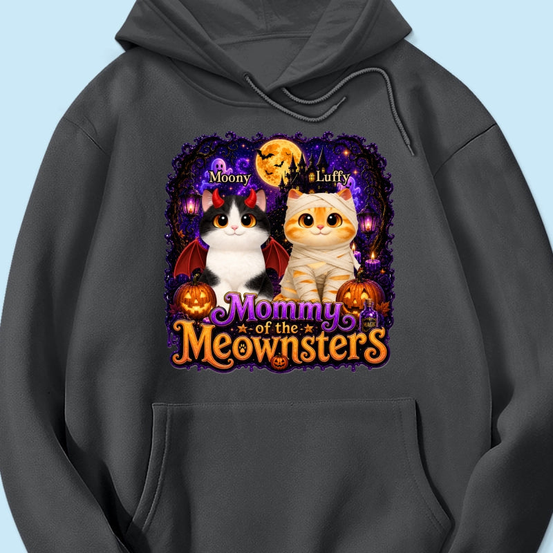Mommy Spooky Halloween Cat Meownsters - Personalized Shirt - Halloween Gift, Gift For Cat Lovers