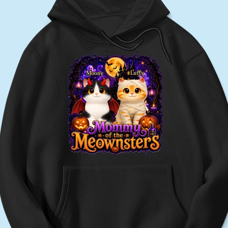 Mommy Spooky Halloween Cat Meownsters - Personalized Shirt - Halloween Gift, Gift For Cat Lovers