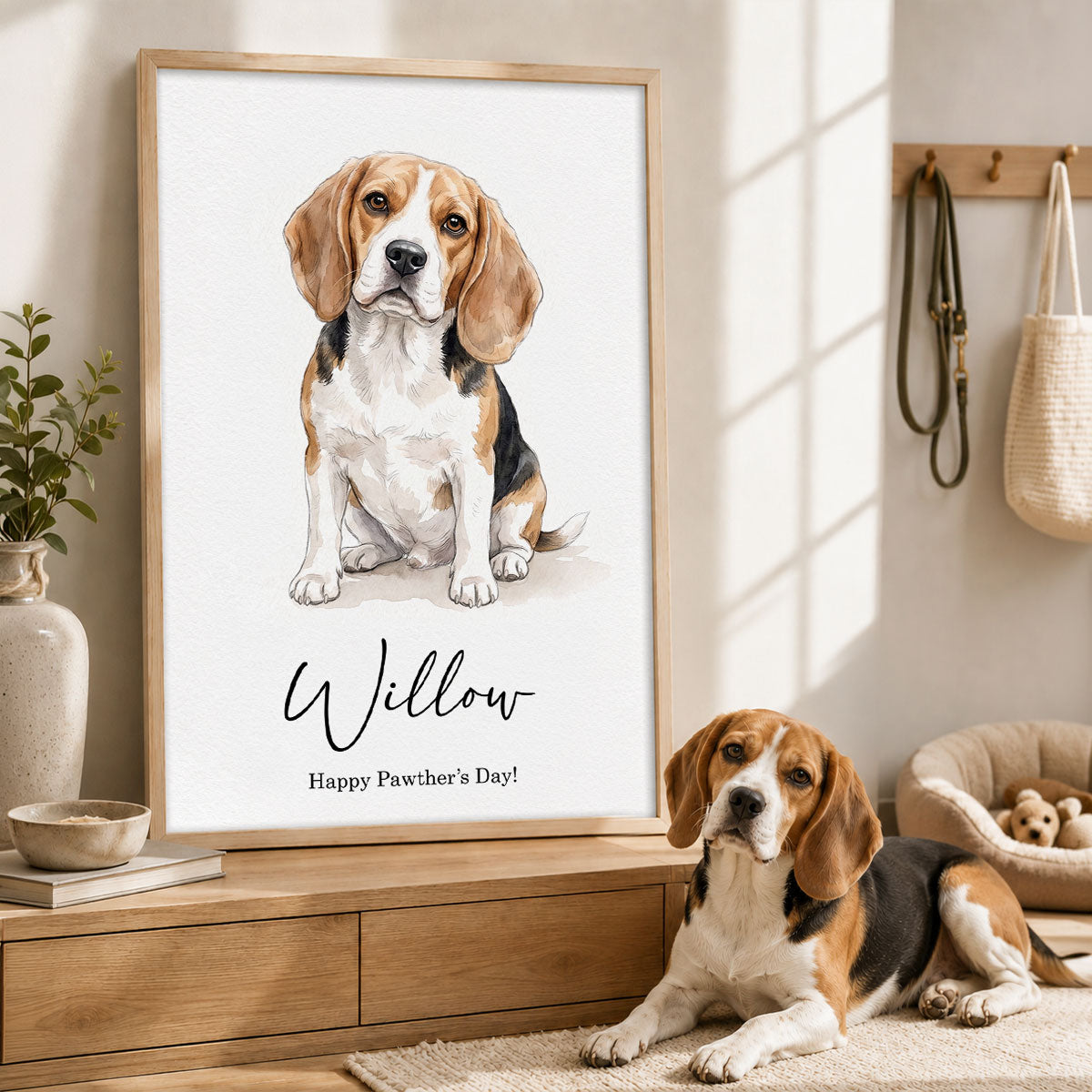 Custom Watercolor Portraits Using Pet Photo - Personalized Poster - Father's Day Gift for Dogs Cats Lovers