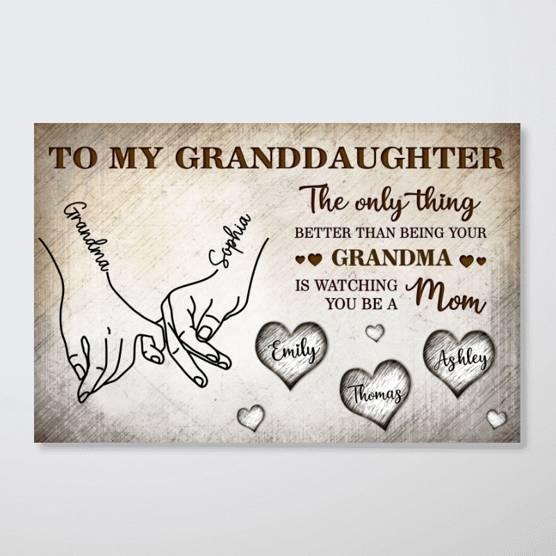 To My Daughter Mom And Daughter Holding Hands Custom Kids Names - Personalized Poster - Mother's Day Gift For Daughter