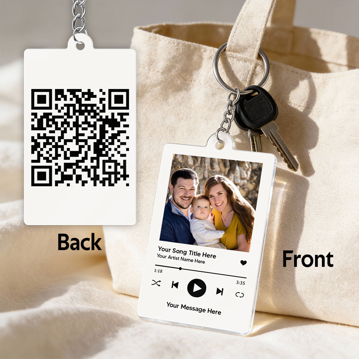 Custom Your Favorite Song - Personalized Acrylic Keychain -Sentimental Valentine's Day Gift for her, for him