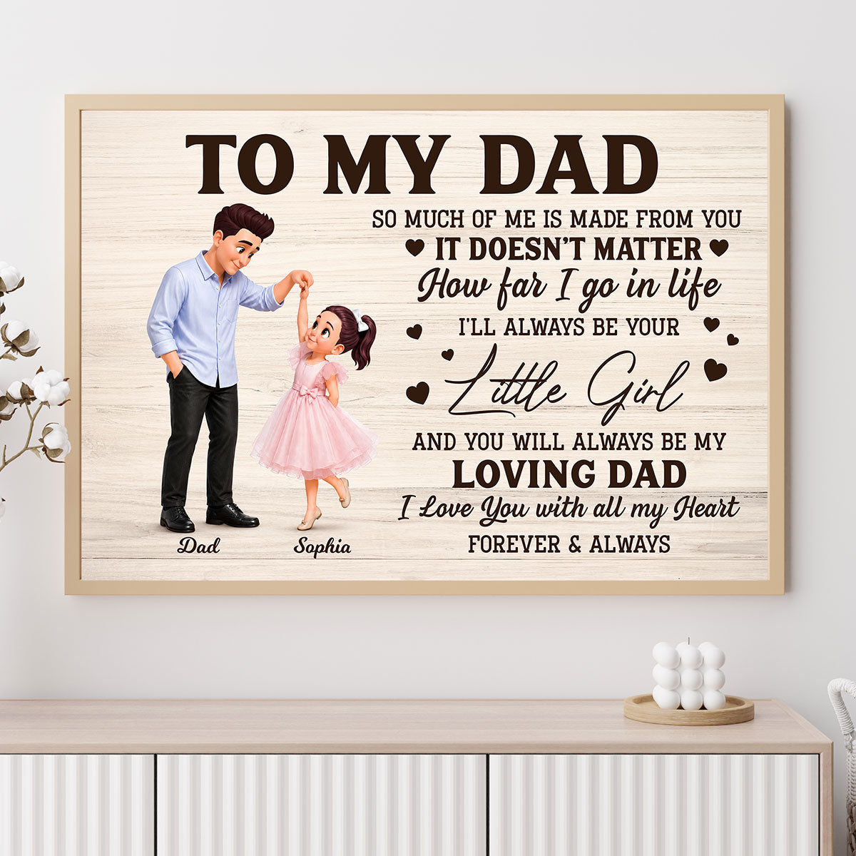 To My Dad I'll Always Be Your Little Girl Father Daughter Dance - Personalized Poster - Father's Day Gift For Dad, Husband