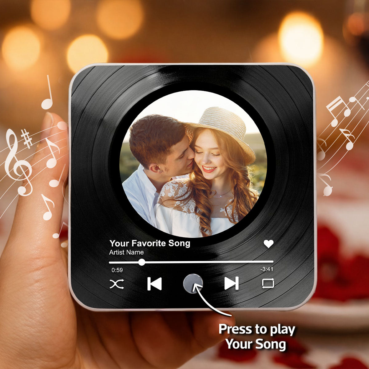Custom Song Magnets That Can Plays Music - Personalized Music Magnet - Anniversary Gifts, Valentine's Day Gift for her, for him