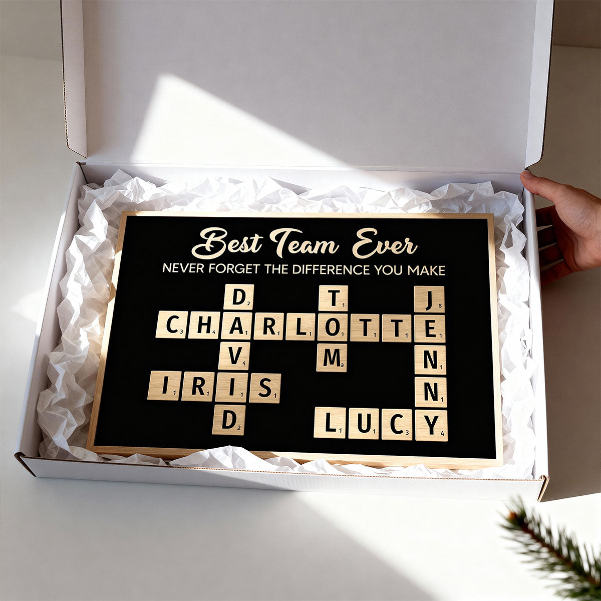 Colleagues Best Team Ever Forever Linked Together Crossword Puzzle Art - Personalized Poster - Gift For Colleagues, Office Decoration