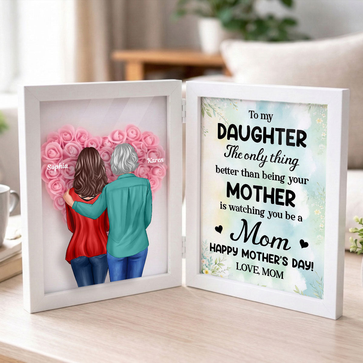 To My Daughter The Only Thing - Personalized Flower Shadow Box - Heartfelt Gift For Daughter