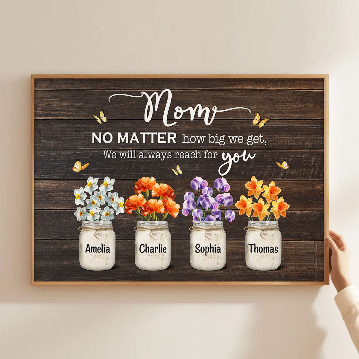 Mom We Will Always Reach For You - Personalized Poster - Heartfelt Mother's Day Gift for Mom