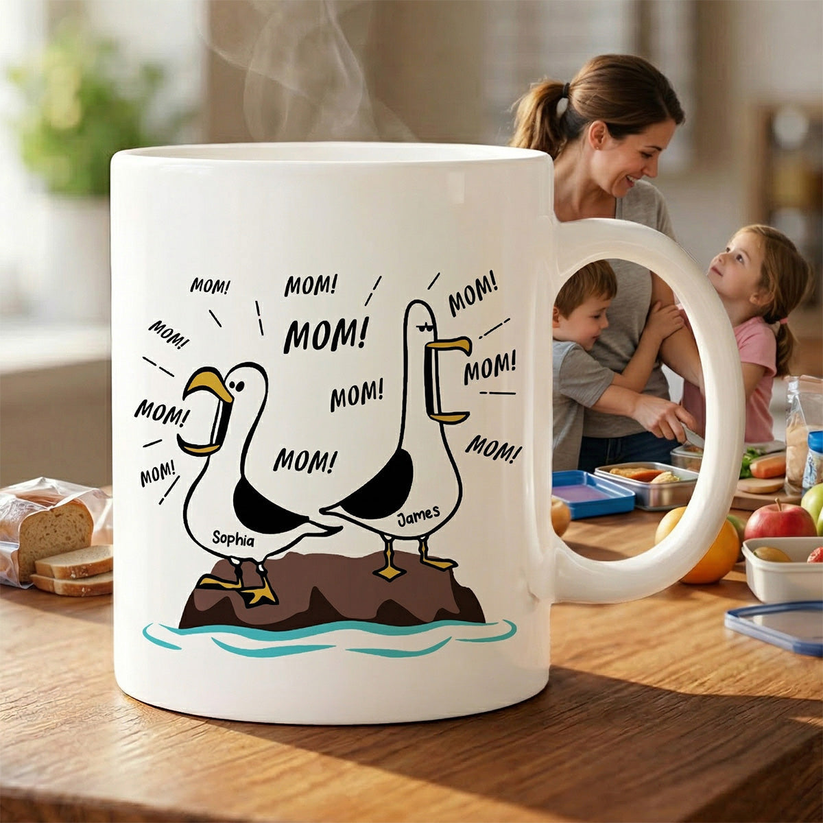 Seagull Mom Mom Mom Custom Name - Personalized Mug - Funny Mother's Day Gift For Mom