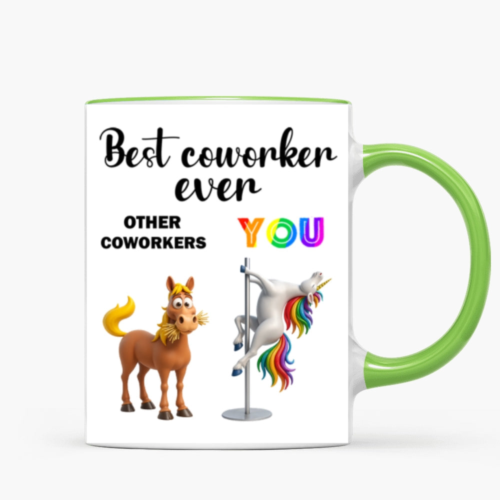Funny Unicorn Coworker - Personalized Mug - Christmas Gift for Coworker, White Elephant