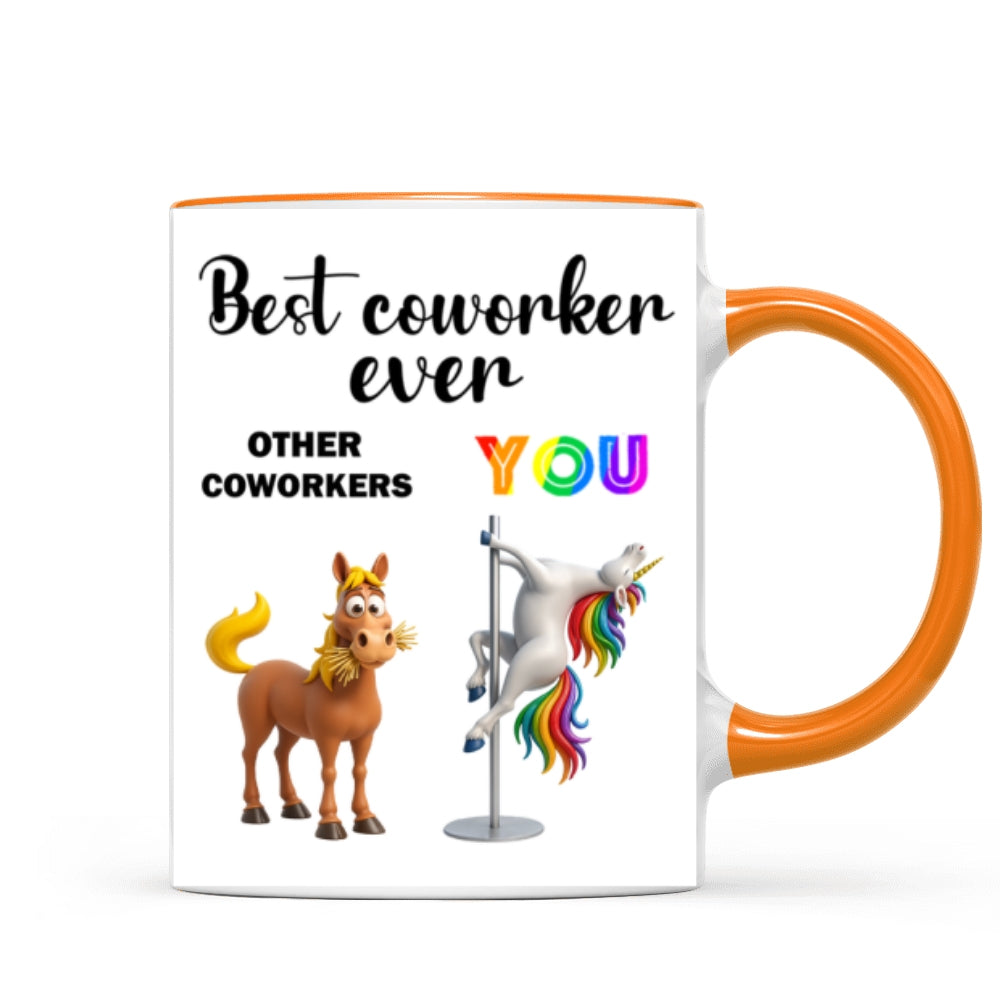Funny Unicorn Coworker - Personalized Mug - Christmas Gift for Coworker, White Elephant