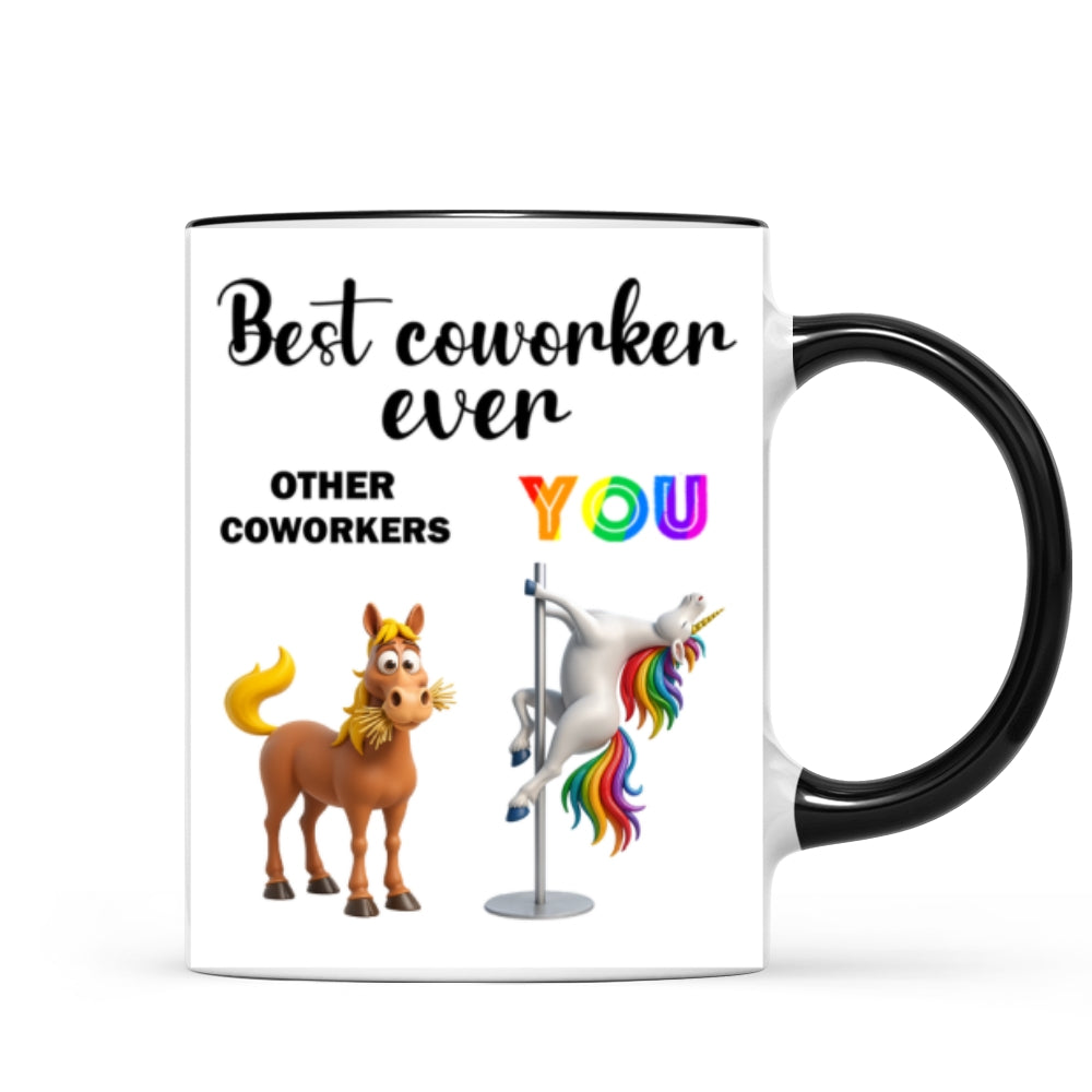 Funny Unicorn Coworker - Personalized Mug - Christmas Gift for Coworker, White Elephant