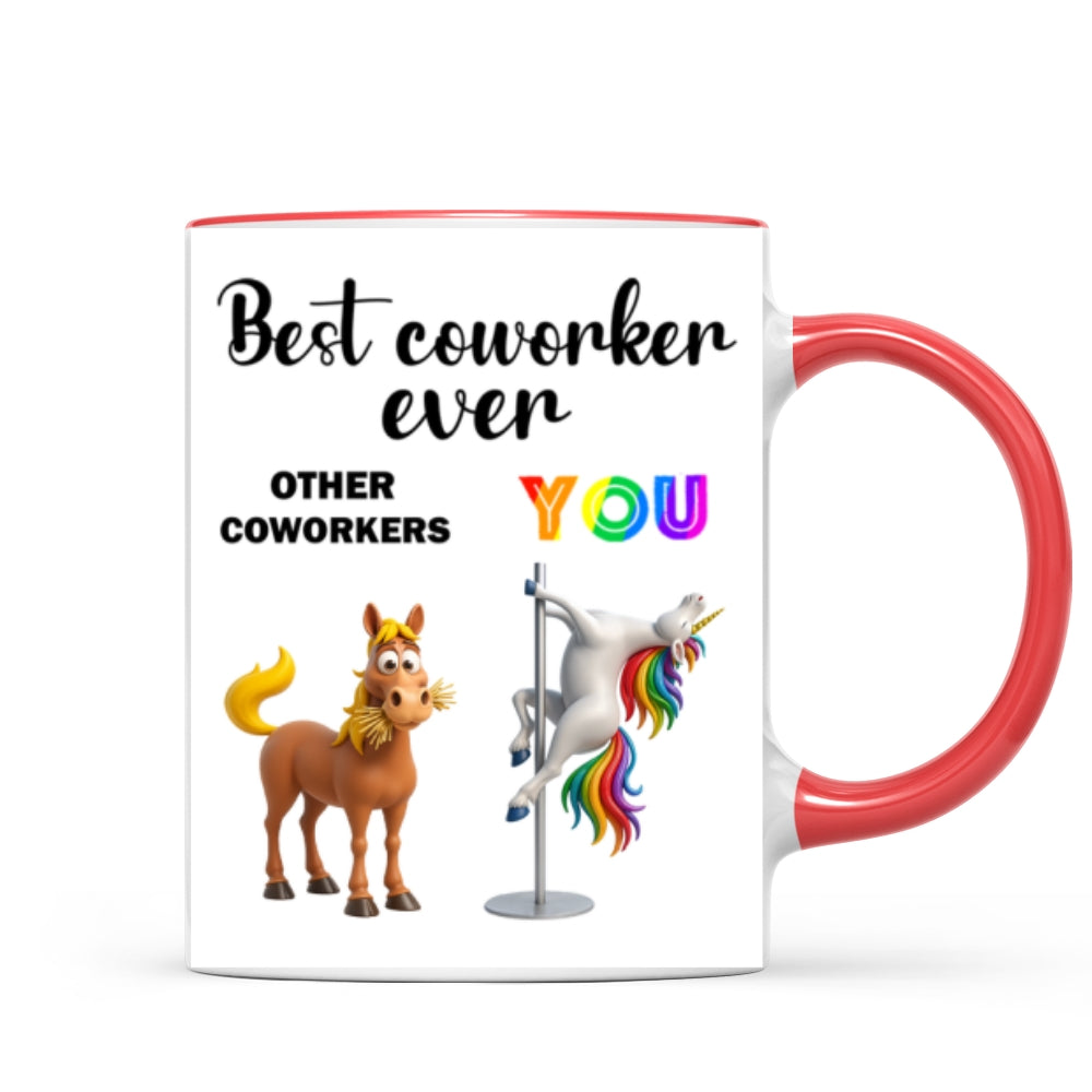 Funny Unicorn Coworker - Personalized Mug - Christmas Gift for Coworker, White Elephant
