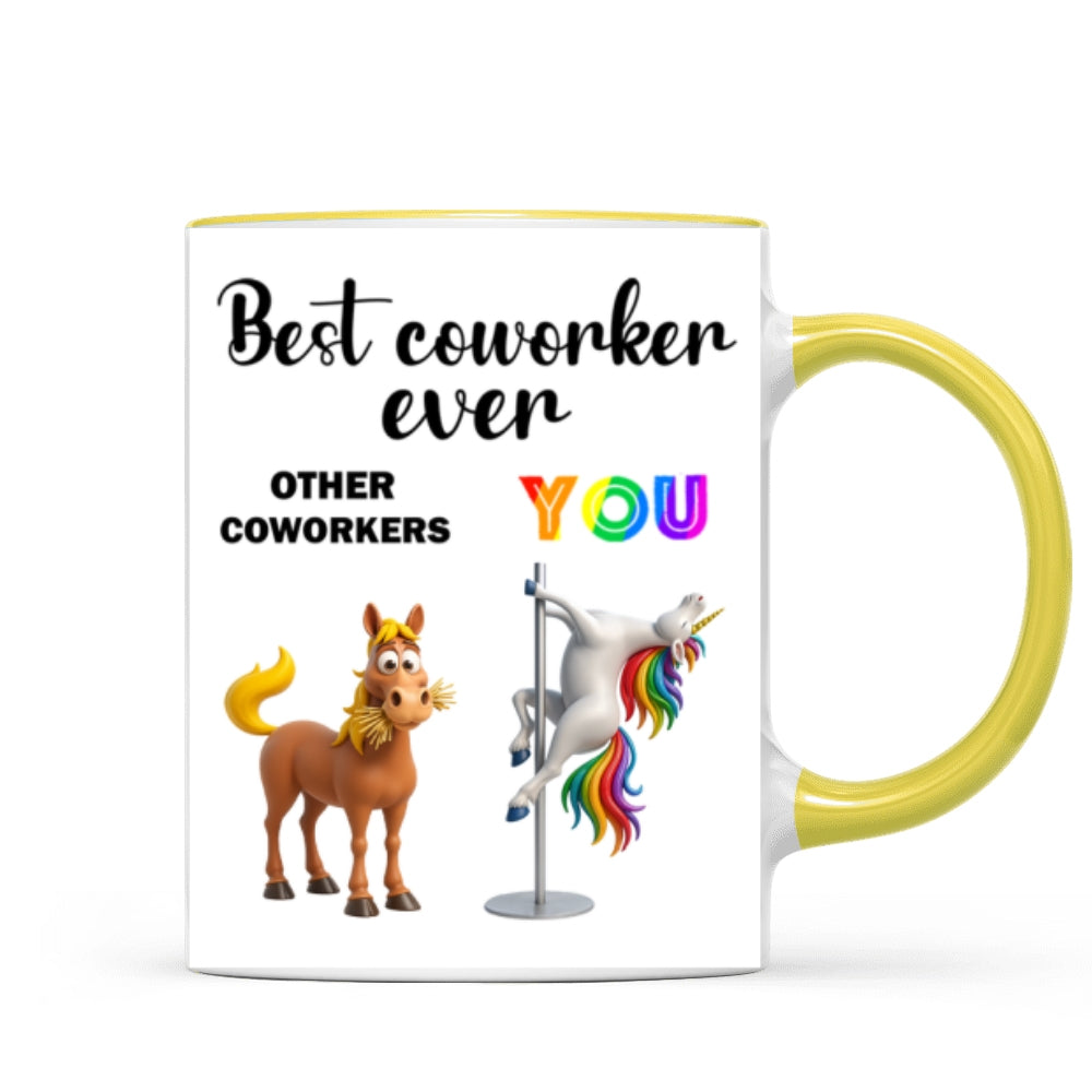 Funny Unicorn Coworker - Personalized Mug - Christmas Gift for Coworker, White Elephant