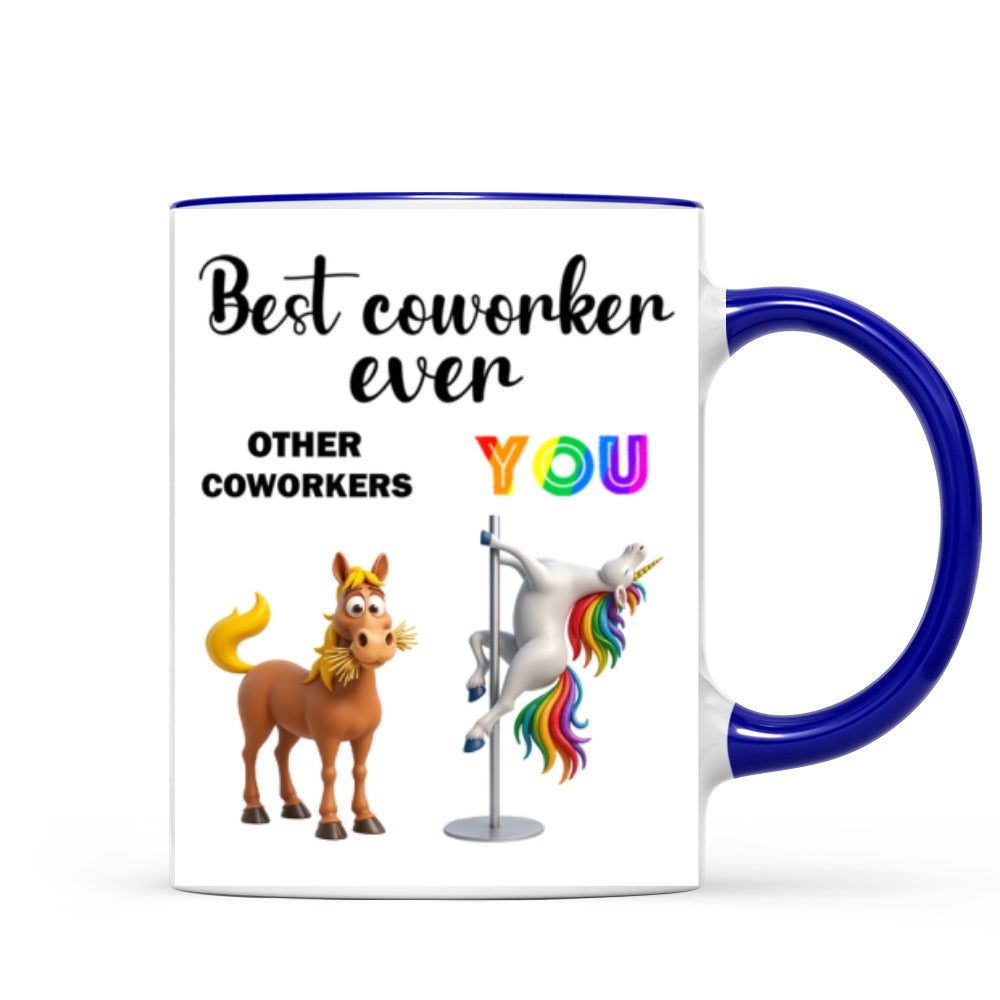 Funny Unicorn Coworker - Personalized Mug - Christmas Gift for Coworker, White Elephant