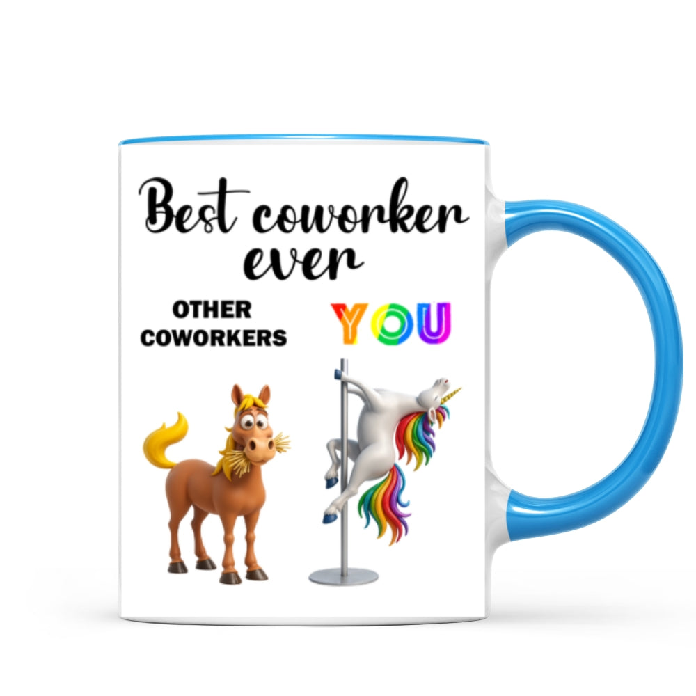 Funny Unicorn Coworker - Personalized Mug - Christmas Gift for Coworker, White Elephant