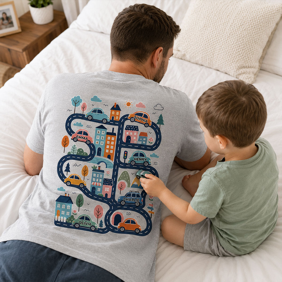 Tired Dads Club, Play Cars On Dads Back - Personalized Shirt - Funny Father's Day Gift For Dad, Husband