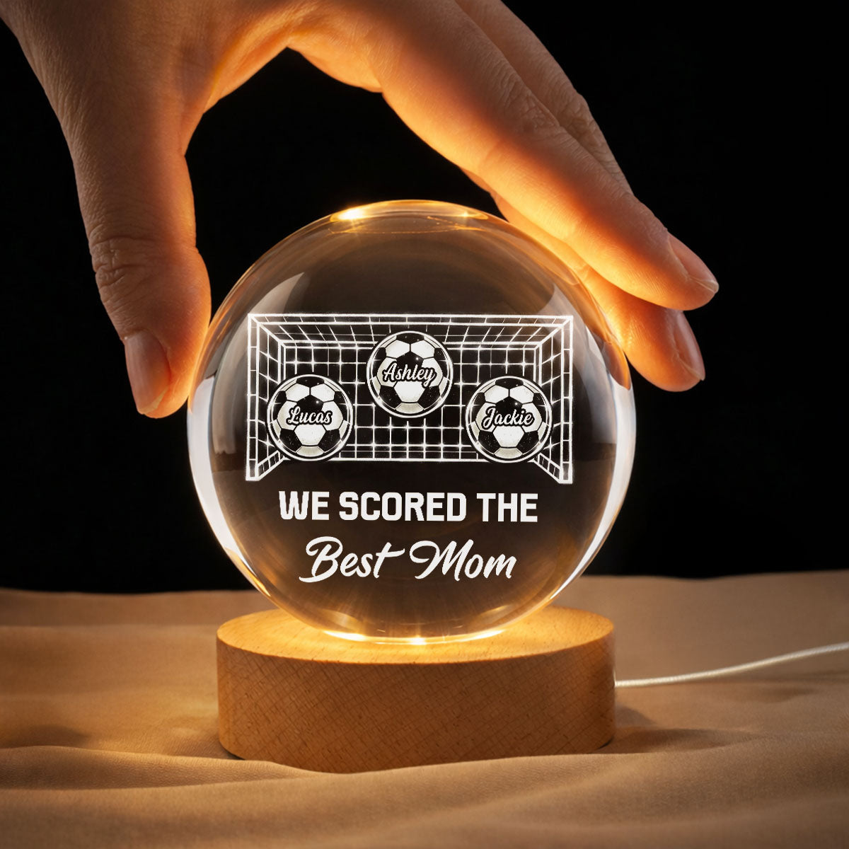 We Scored The Best Mom Soccer Mom - Personalized Crystal Ball - Mother's Day Gift For Soccer Mom, Gift For Wife