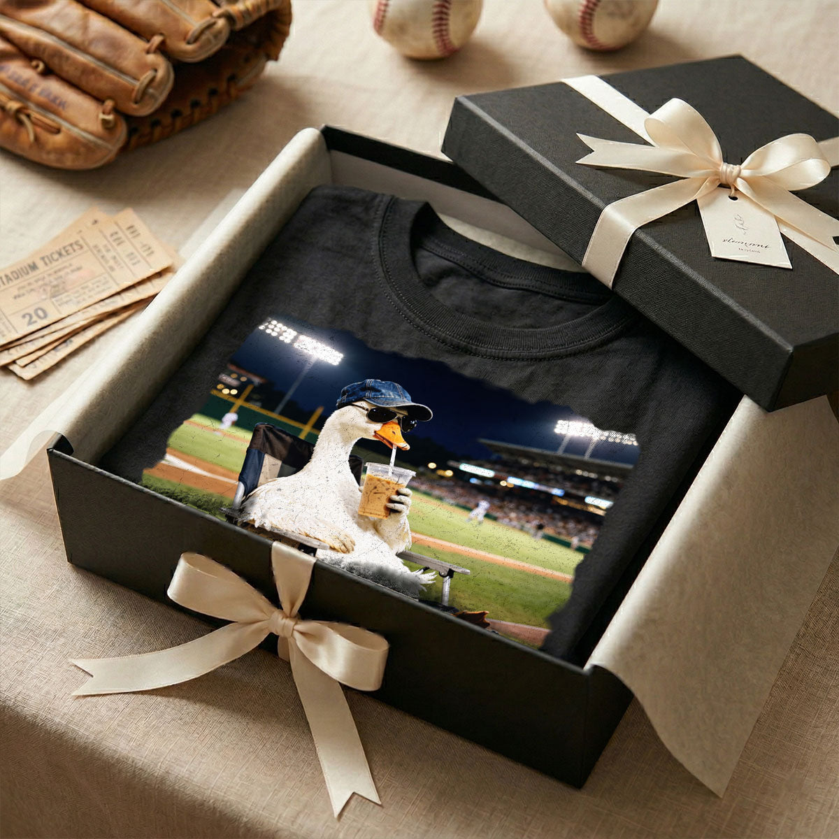 I Live Here Now Raccoon Goose On Ballfield - Personalized Double Sided Shirt - Baseball Softball Grandma Mom