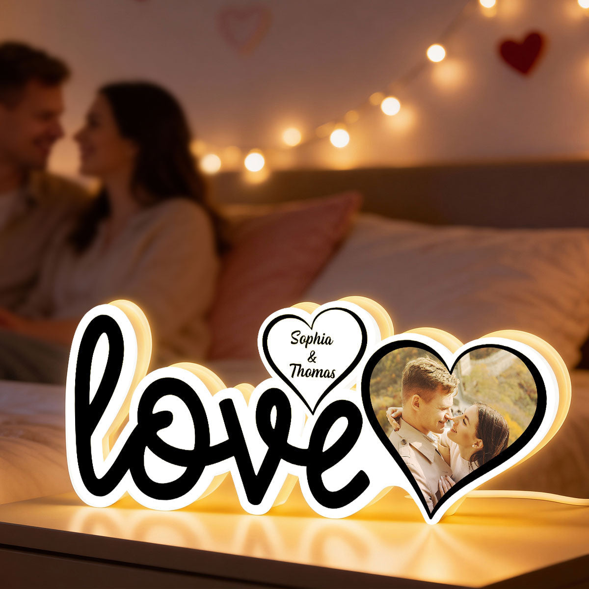 Couple Love Custom Photo - Personalized Light Box - Valentine's Day Gift For Him or Her