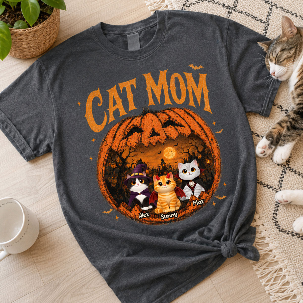 Trending Pumpkin Cats - Personalized Shirt - Halloween Gift For Cat Lovers