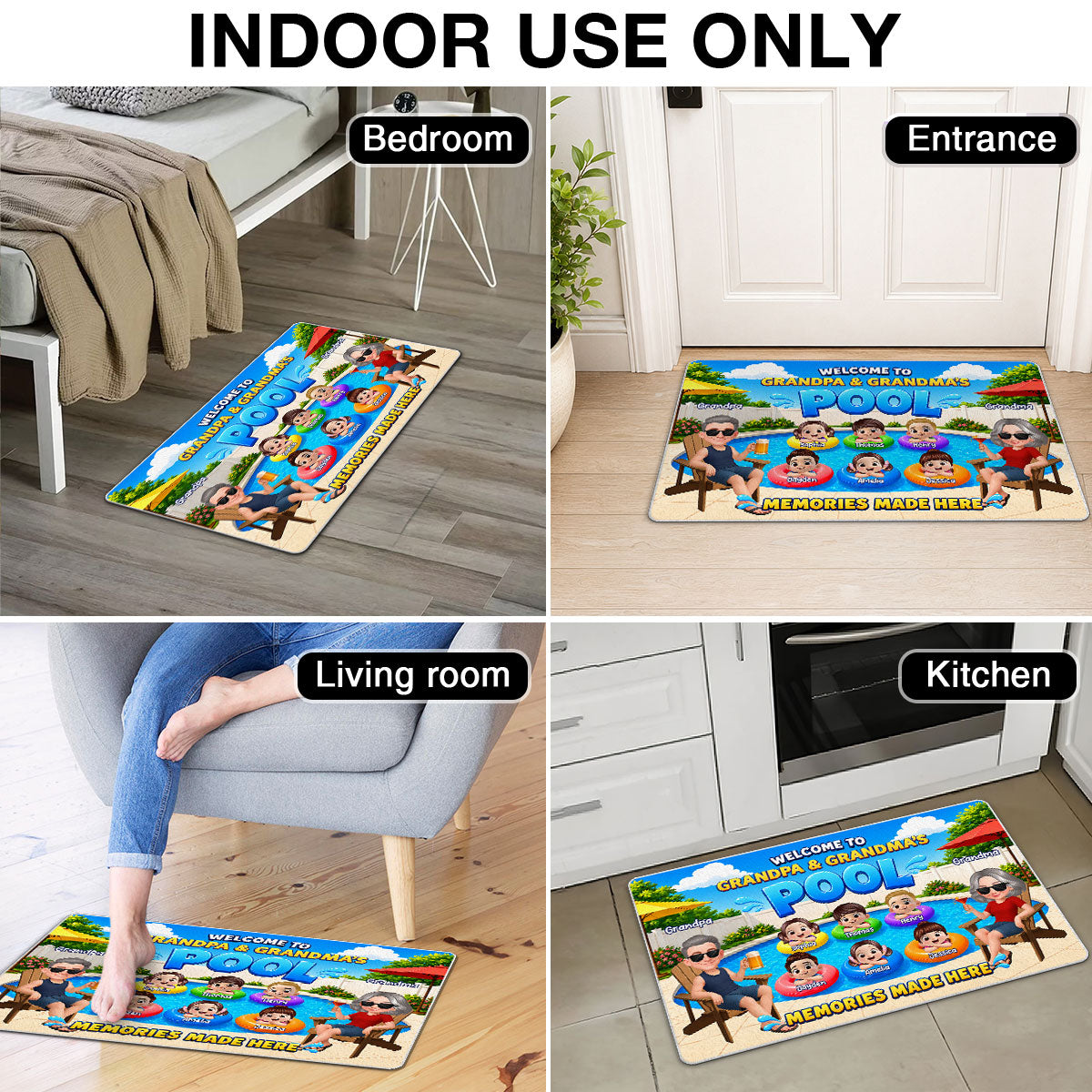 Welcome To Grandma Grandpa Pool Summer - Personalized Doormat - Gift For Grandparents, Summer Decoration