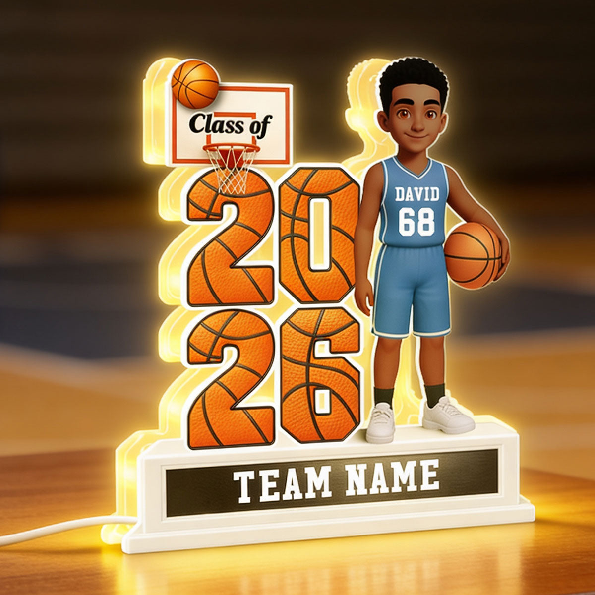 Basketball Senior Class Of 2026 2027 - Personalized Light Box - Graduation Gift For Son, Daughter