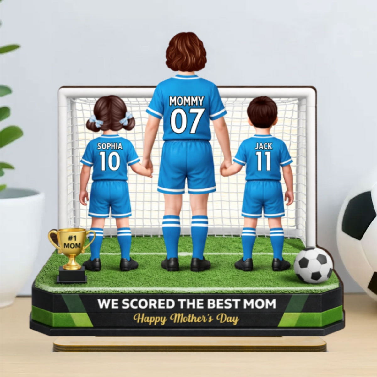 We Scored The Best Mom Soccer - Personalized 2-Layered Wooden Plaque - Mother's Day Gift For Soccer Mom