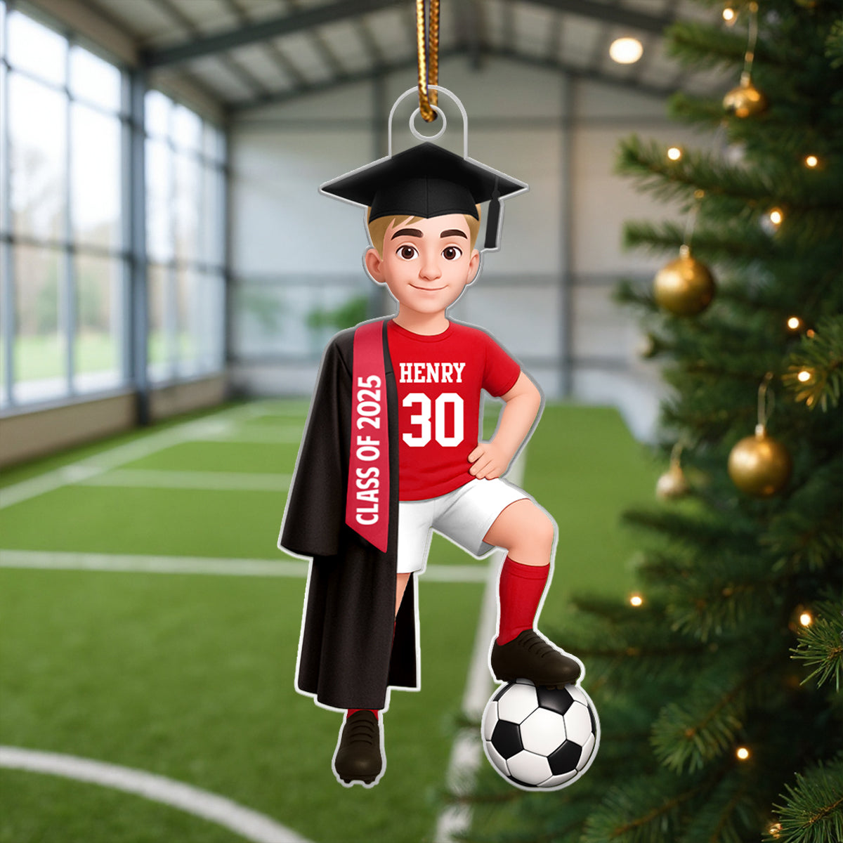 Soccer Boy Girl Senior Graduation - Personalized Acrylic Ornament - Christmas Gift For Son Daughter Grandson Granddaughter