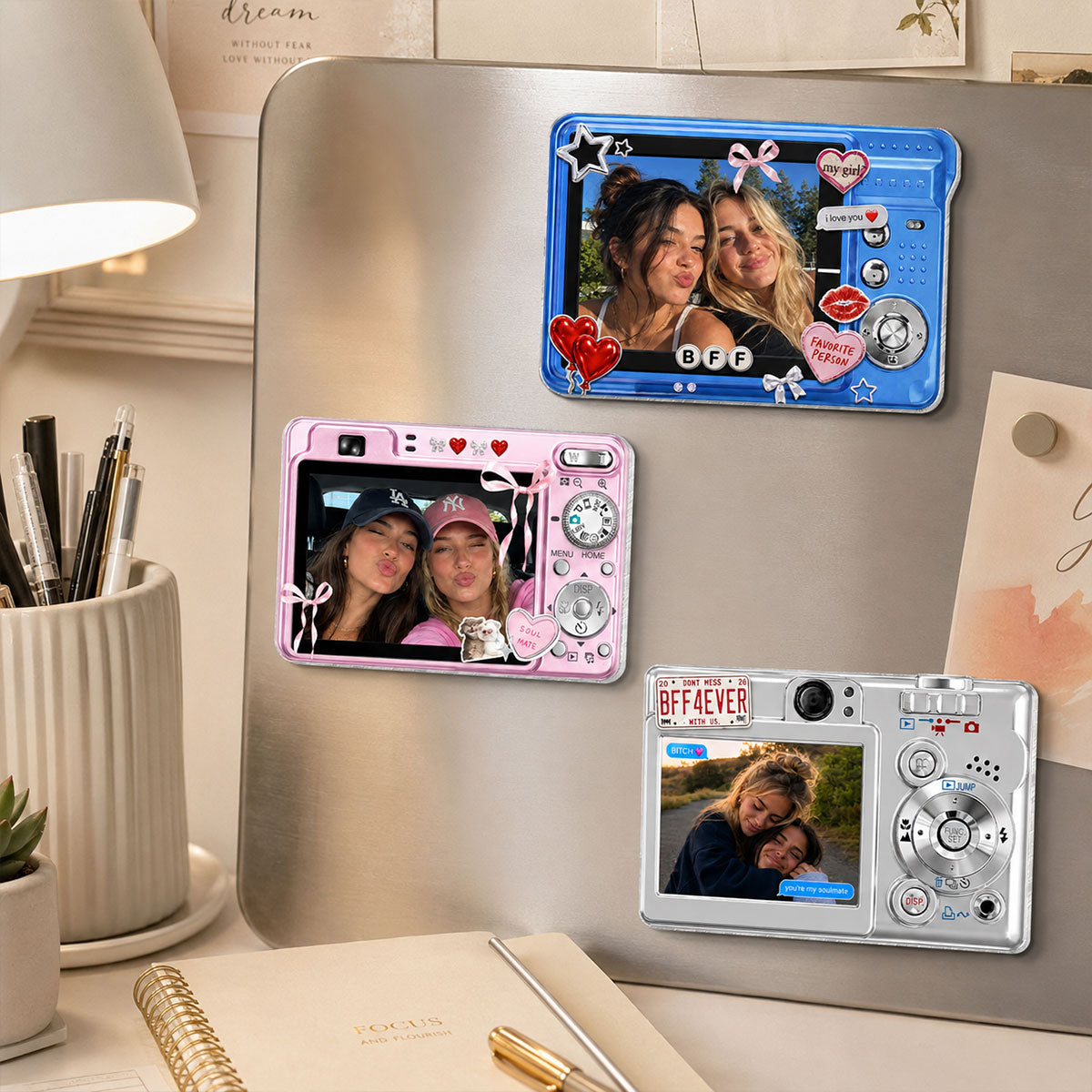 Besties Y2K Digital Camera Photo Uploaded - Personalized Acrylic Magnet