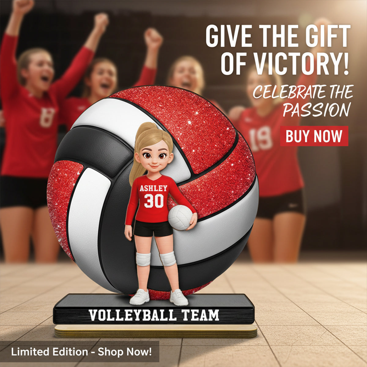 Proud Volleyball Player - Personalized 2-Layered Wooden Plaque - Gift For Volleyball Players, Volleyball Lovers