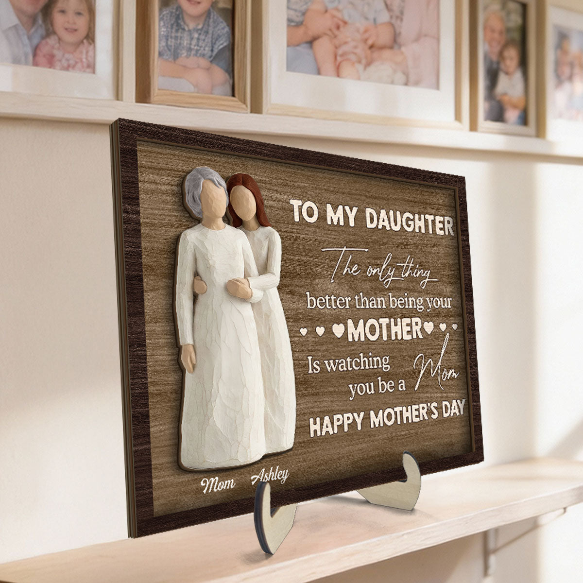 To My Daughter Watching You Be A Mom - Personalized 2-Layered Wooden Plaque - Mother's Day Gift For Daughter From Mom