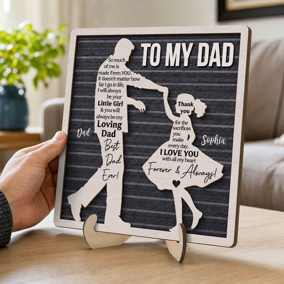 I Will Always Be Your Little Girl Father & Daughter Dancing - Personalized 2-Layered Wooden Plaque - Sentimental  Gift For Dad From Daughter