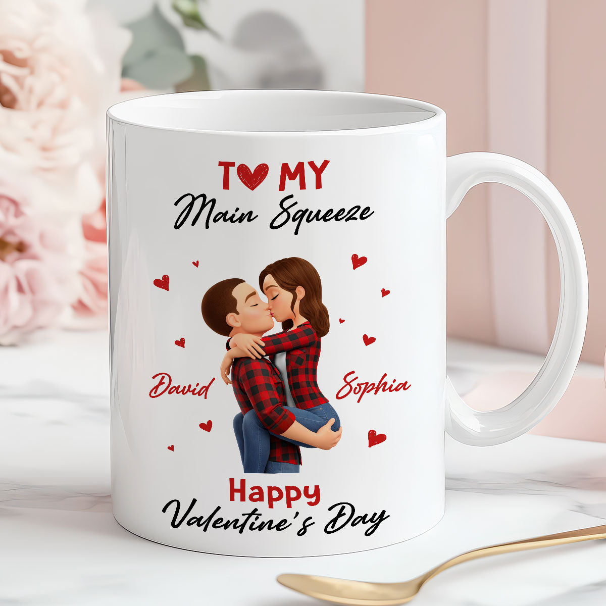 To My Main Squeeze Happy Valentine's Day - Personalized Mug - Unique Valentine's Day Gift for Her